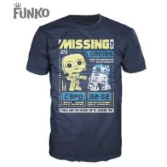 Funko Pop! Tees : Star Wars C-3PO R2-D2 Missing Droids - M