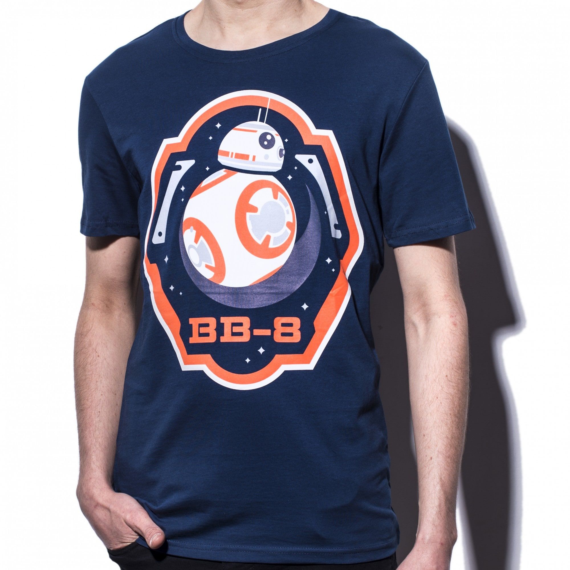 Star Wars - The Force Awakens BB-8 and Stars Blue T-Shirt - M