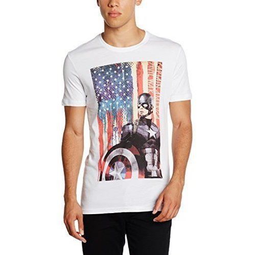 Marvel - Captain America : Civil War American Flag White T-Shirt