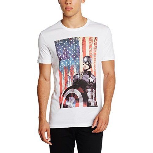 Marvel - Captain America : Civil War American Flag White T-Shirt