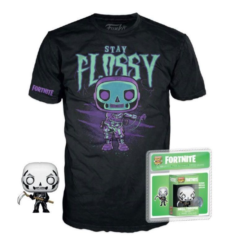 Funko Pocket Pop! & T-Shirt Fortnite Skull Trooper - Size L