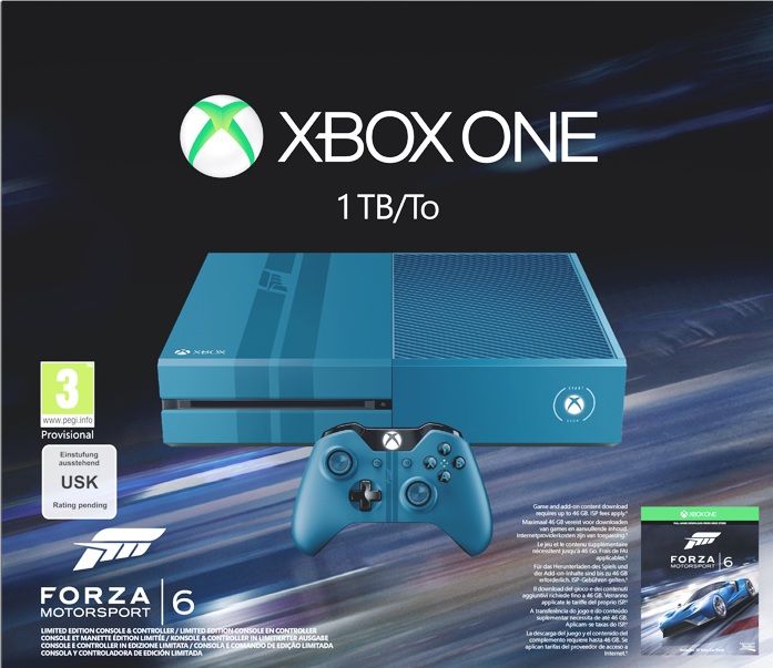 Xbox One 1TB Steel Blue Forza Motorsport 6 Limited Edition