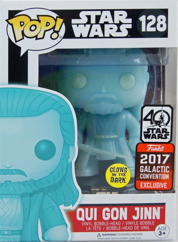 Funko POP! Star Wars Qui-Gon Jinn Holografisch Glow-in-the-Dark #128 - 2017 Exclusive