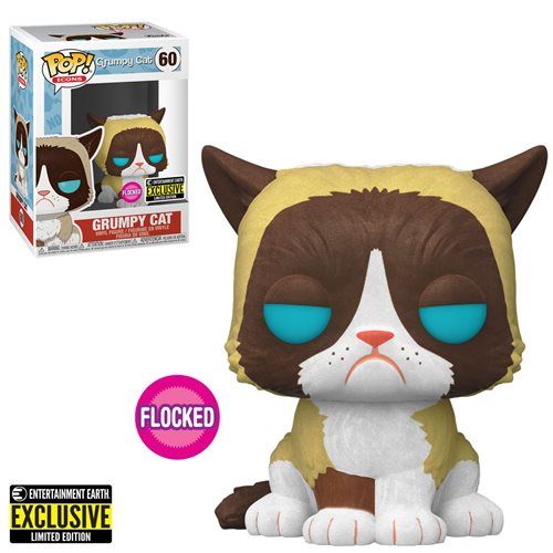 Figurine Vinyle Funko POP Icons Chat Grognon FLOCKED #60