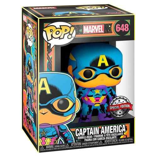 Funko Pop! Marvel: Black Light - Captain America - US Exclusive