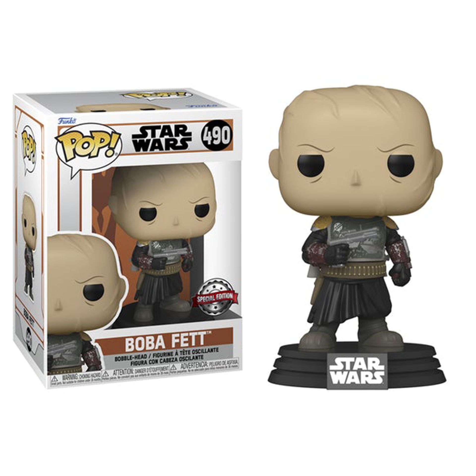 Funko Pop! Star Wars: Boba Fett (sans casque) #490- US Exclusive
