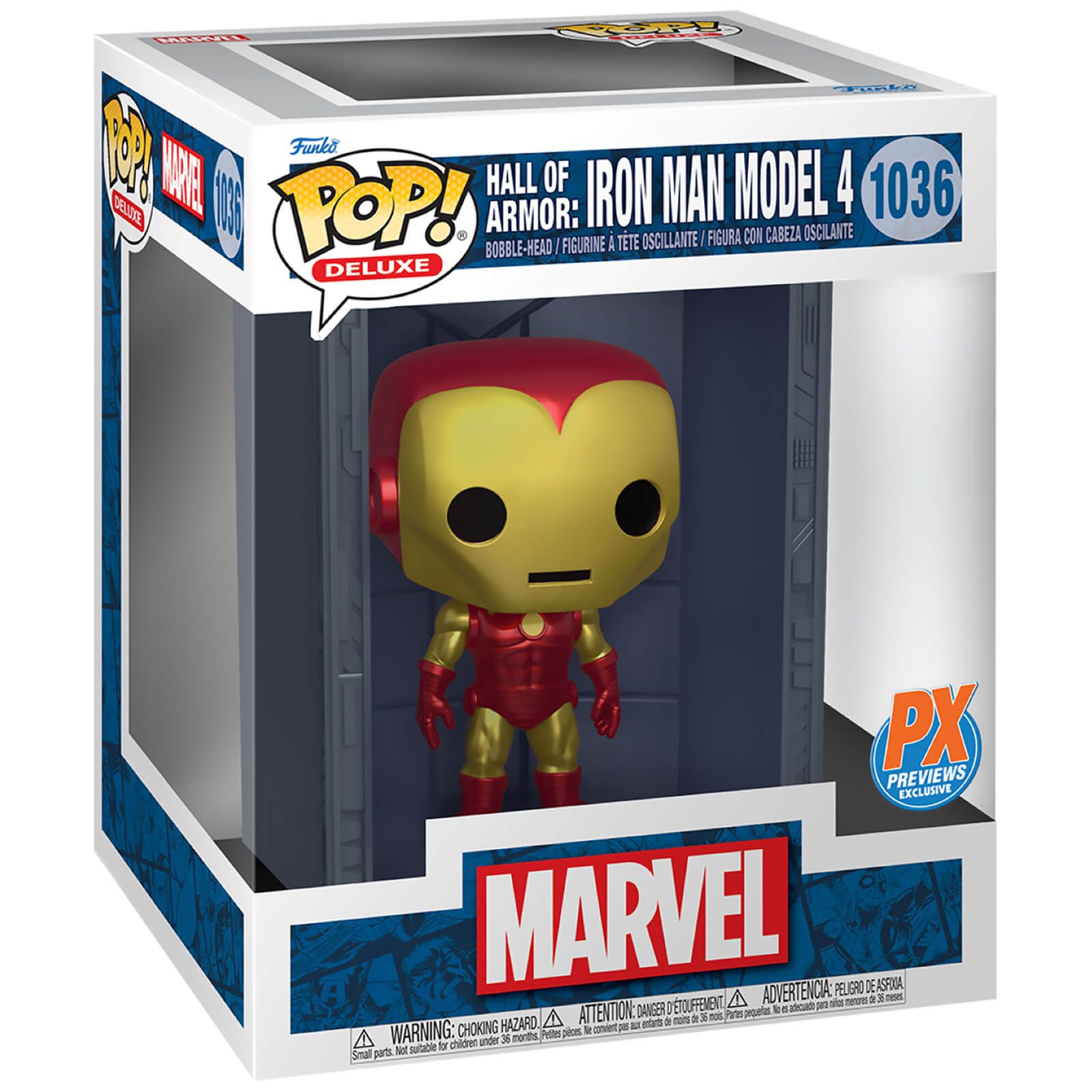 Figurine Vinyle Funko Marvel POP! Deluxe Hall of Armor Iron Man Model 4 Exclusive PX 9 Cm