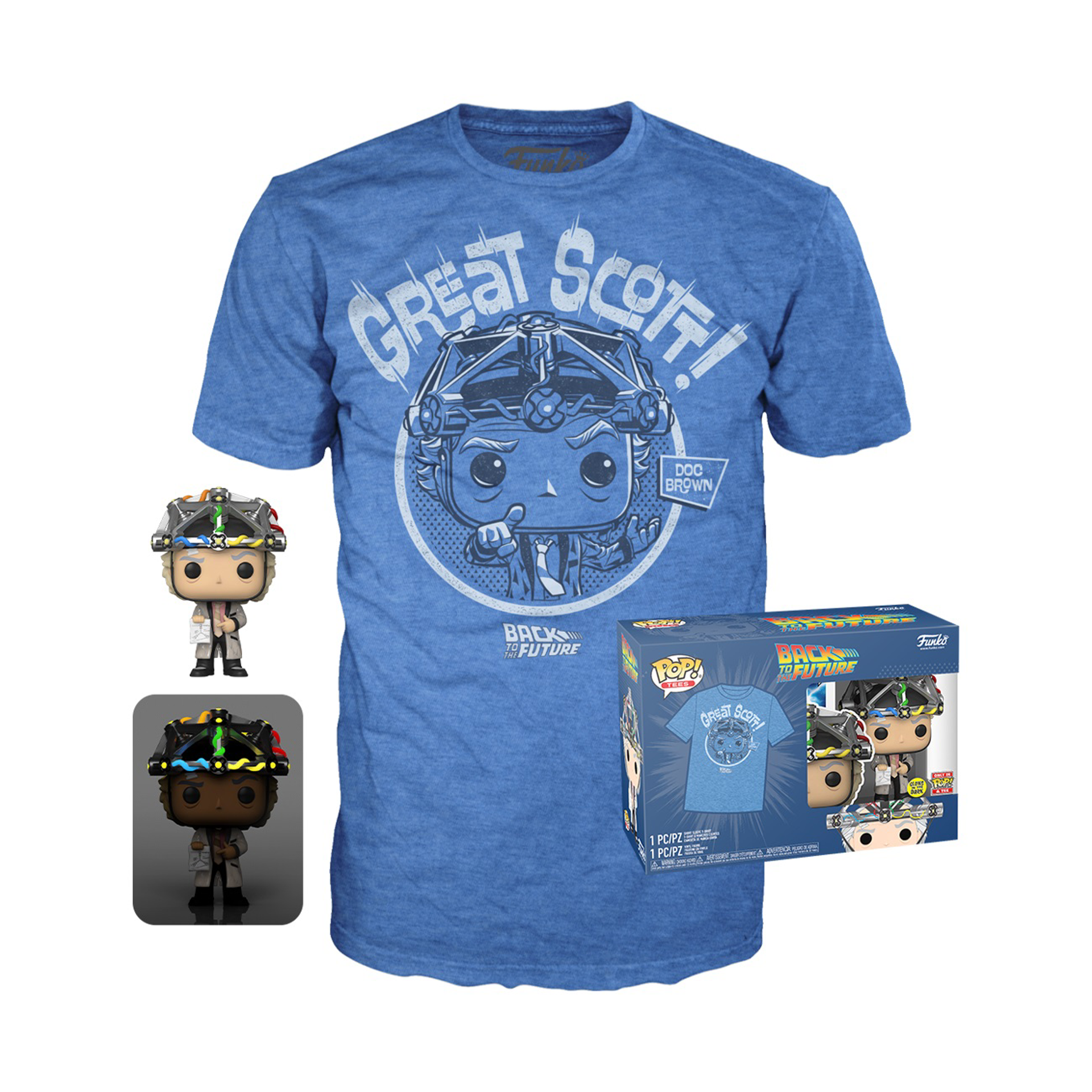 Funko Pop! & Tee: - S - Back To The Future - Doc with Helmet