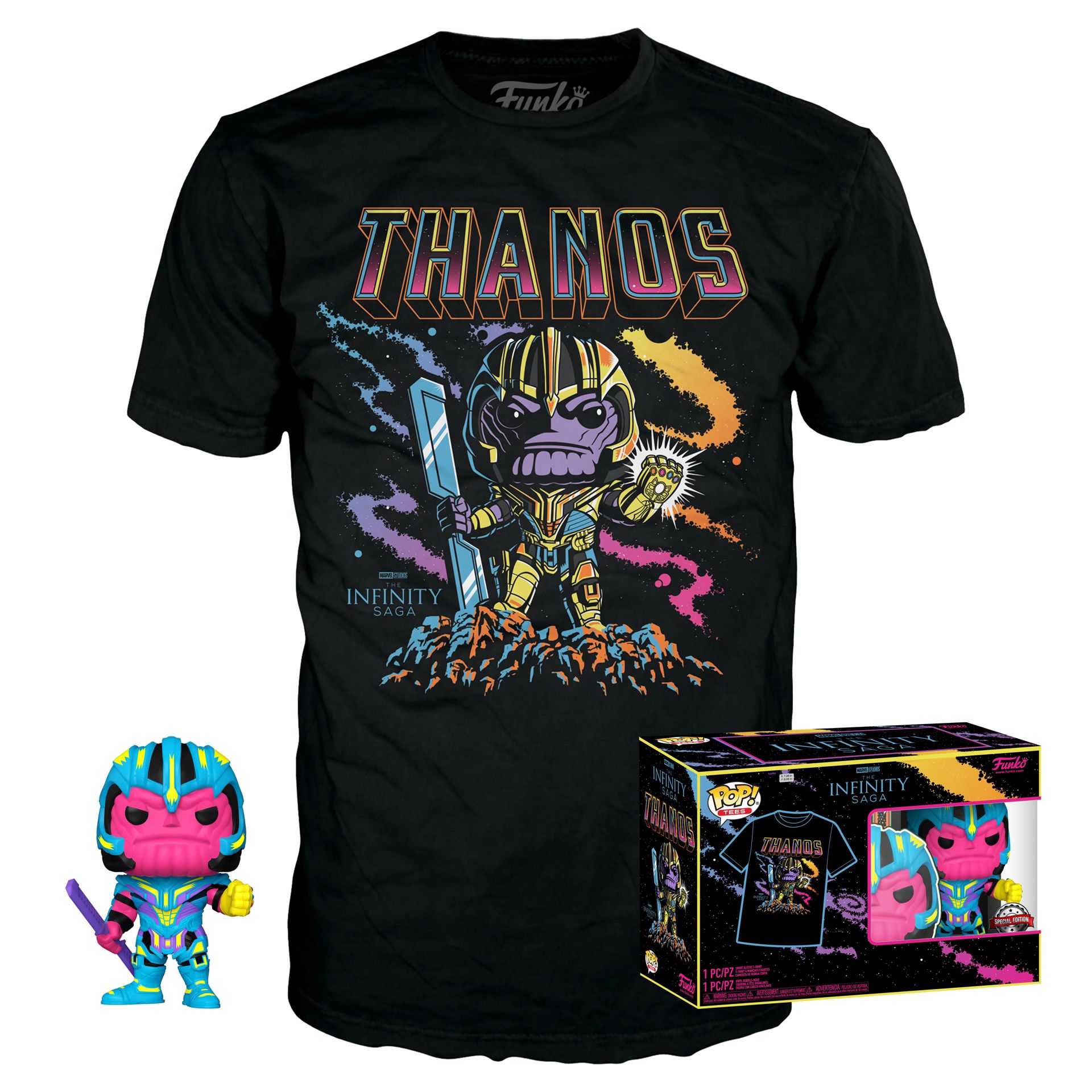 Funko Pop! & Tee: Marvel - Thanos (Blacklight) - L