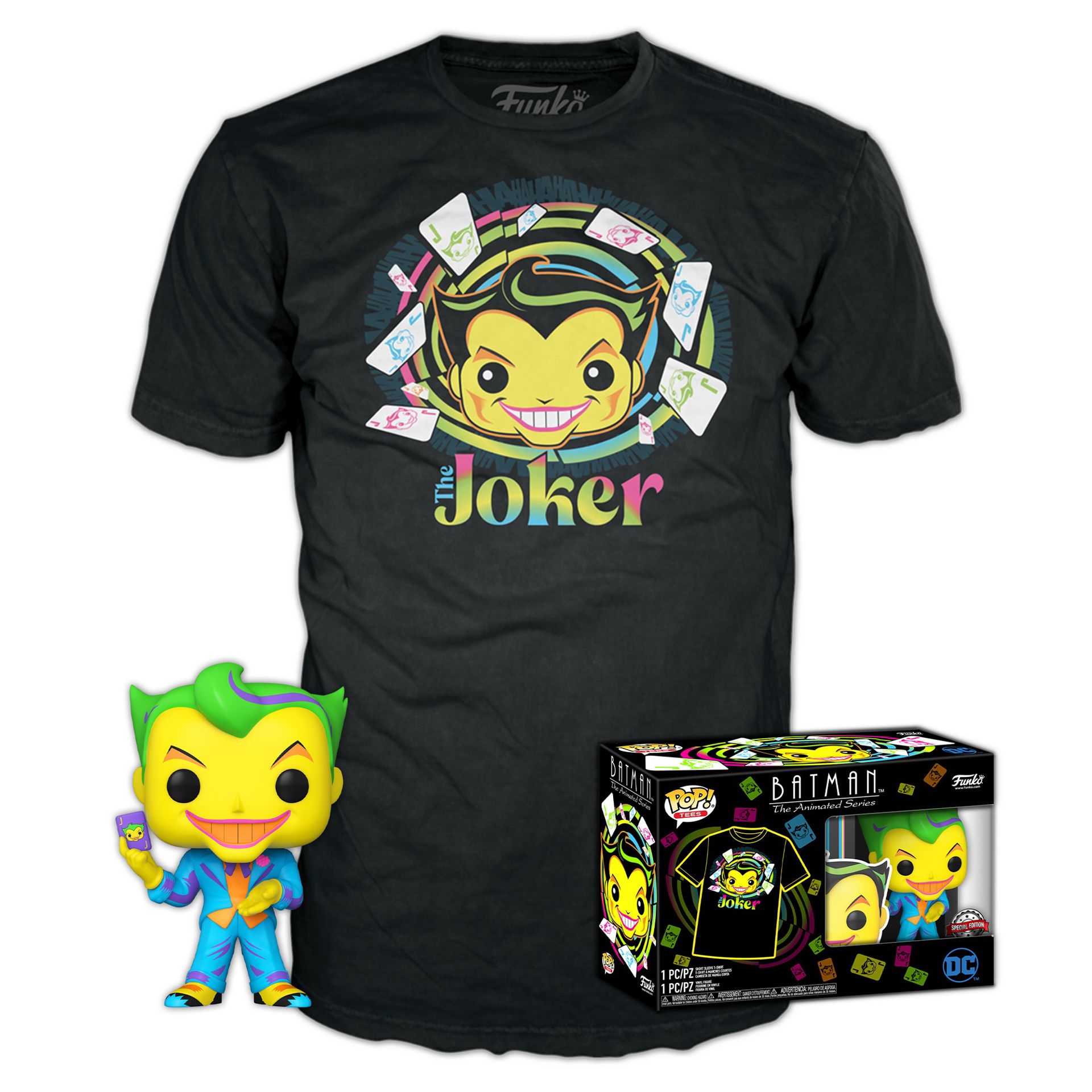 Funko Pop! & Tee: DC Comics - The Joker (Blacklight) - S