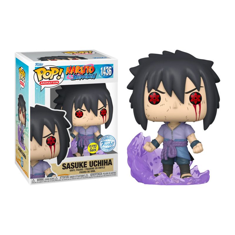 Funko Pop! Animation: Naruto Shippuden - Sasuke Uchiha Half Susano\'o (Amaterasu) Édition Spéciale Multicolore Luminescente Exclusive #1436 - Brille dans l\'Obscurité