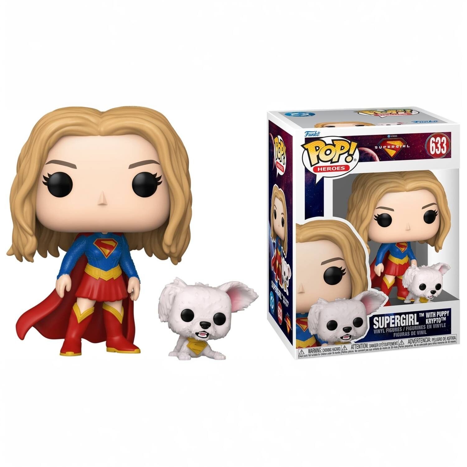 Funko POP & Buddy: Supergirl avec Krypto Figurine Vinyle Collectible - 9 cm