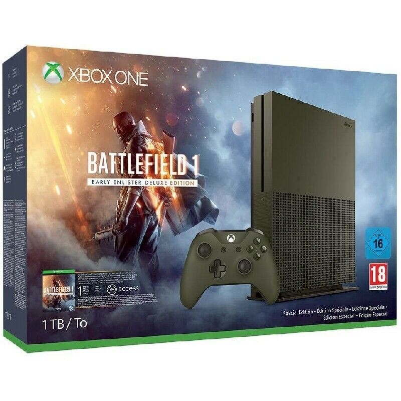 Xbox One S 1TB Army Green Battlefield 1 Limited Edition