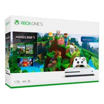 Xbox One S 1TB White Minecraft Bundle