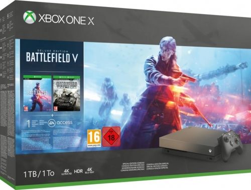 Xbox One X 1TB Gold Rush Special Edition + Battlefield V Deluxe