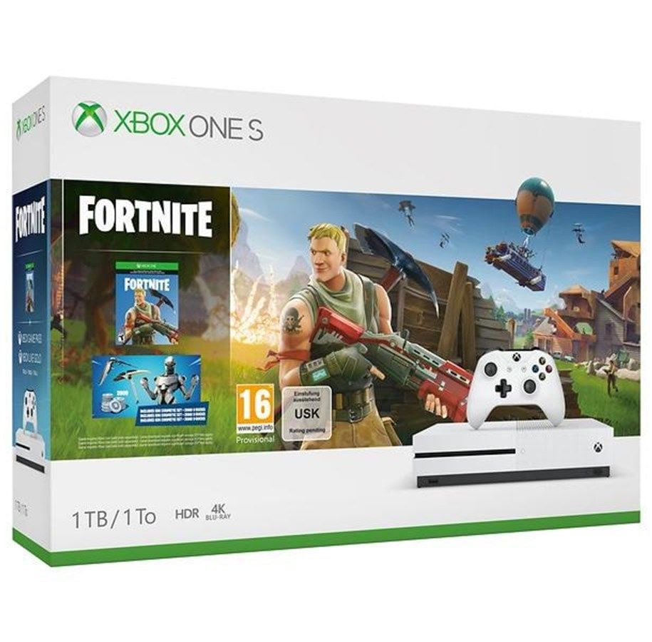 Xbox One S 1TB White + Fortnite
