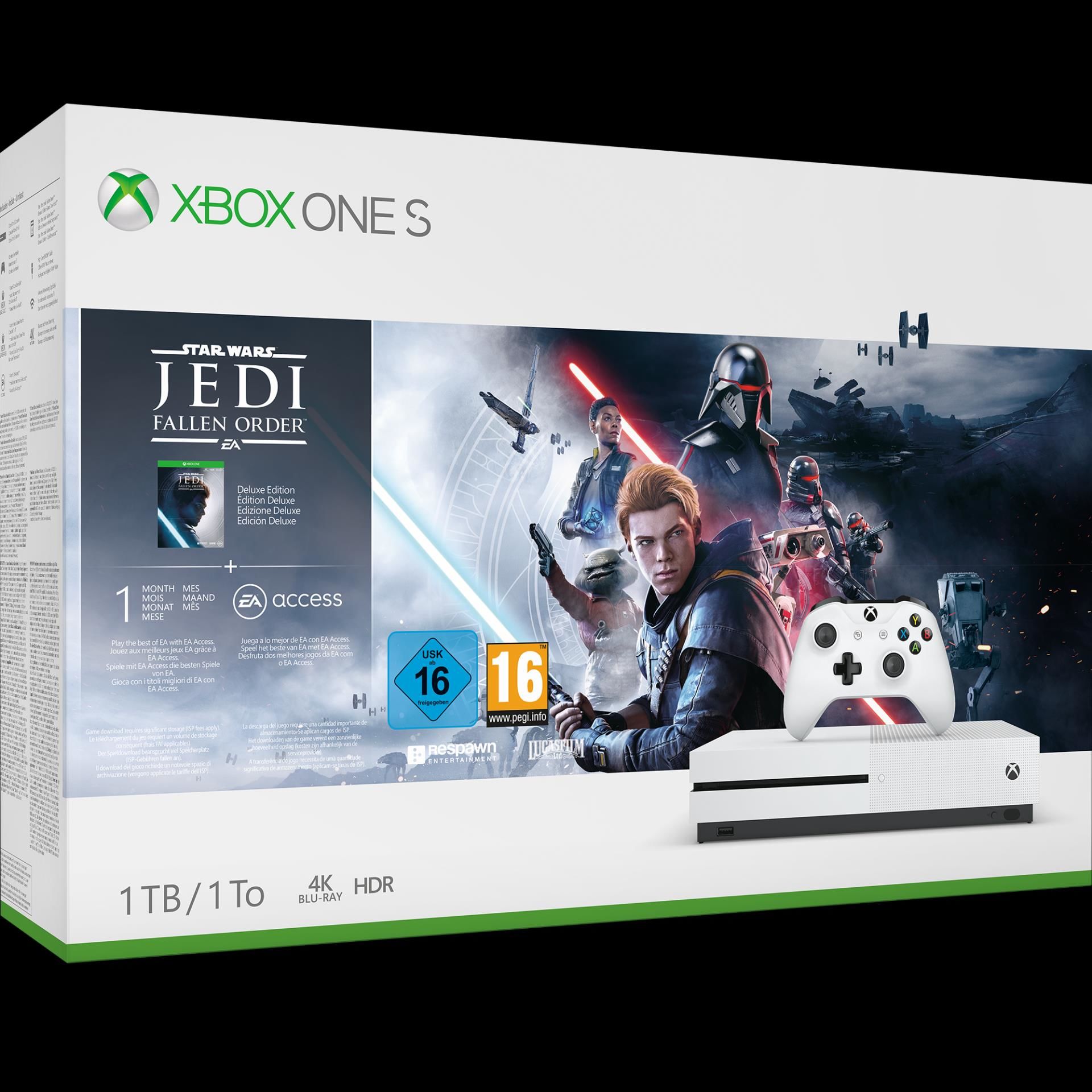 Xbox One S 1TB White + Star Wars Jedi : Fallen Order