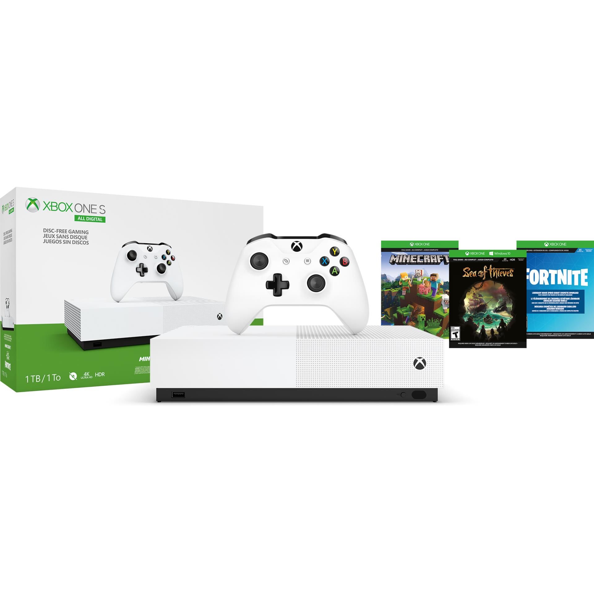 Xbox One S All-Digital Edition 1TB + Fortnite + Sea of thieves +