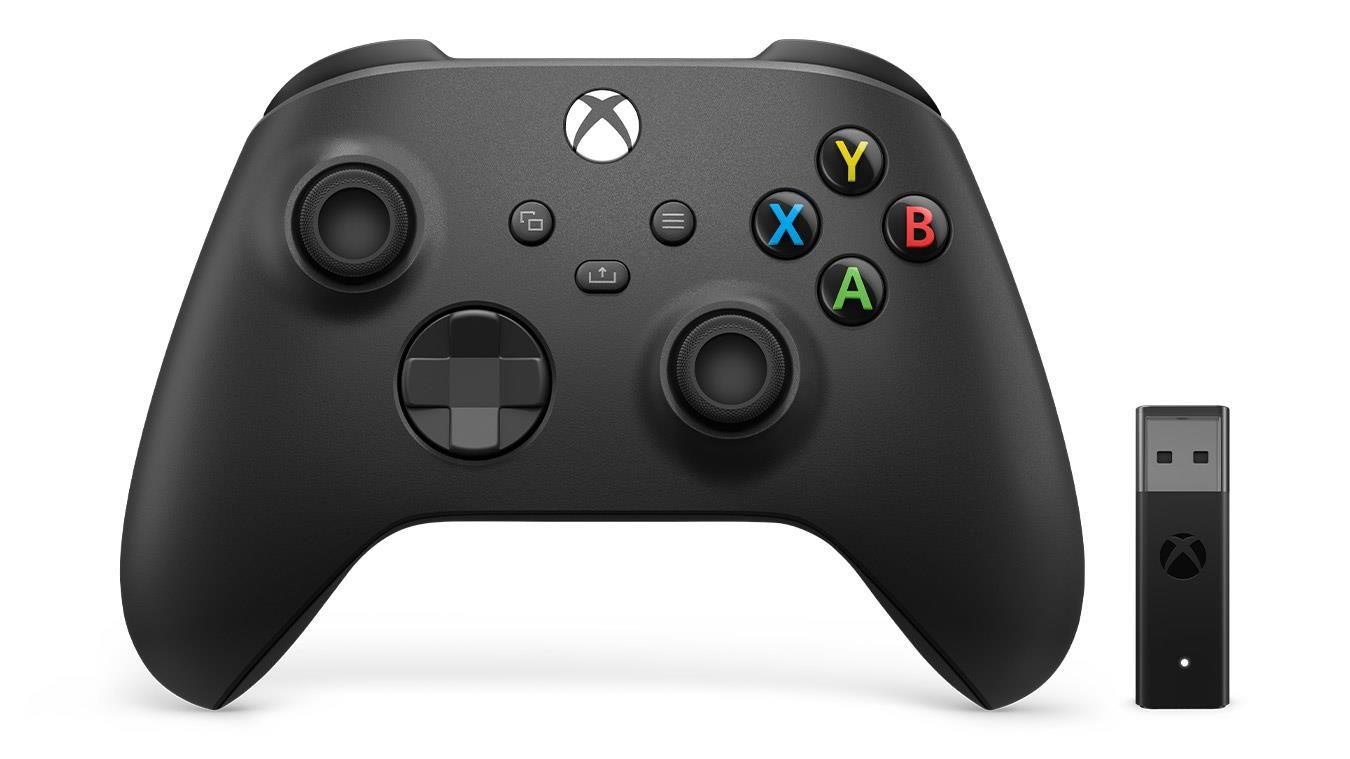 Xbox Wireless Controller Carbon Black + Wireless Adapter for Win