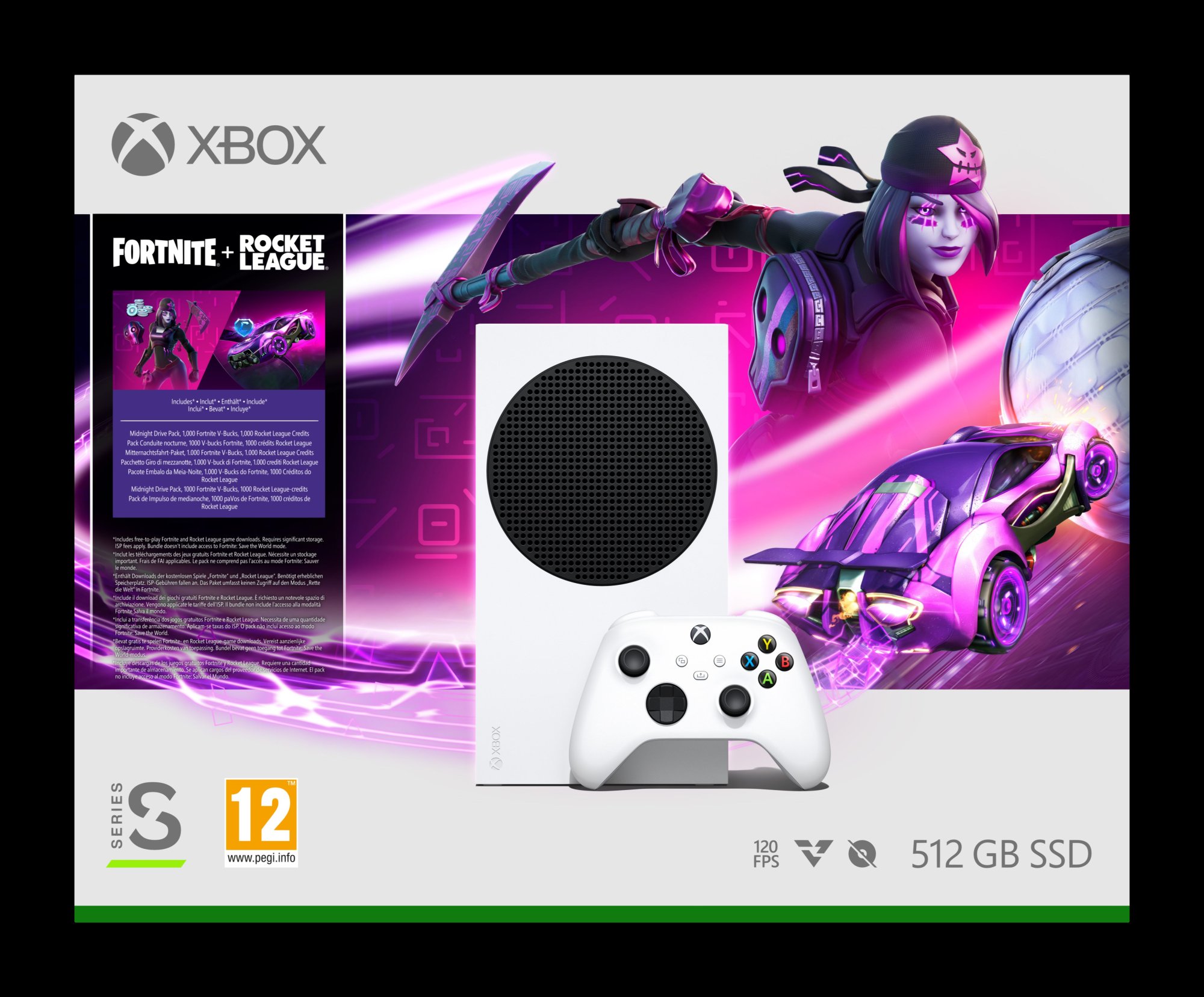 Xbox Series S White 512GB SSD + Rocket League & Fortnite