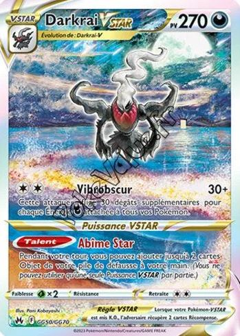 Darkrai Vstar gg50 numcarte Épée et Bouclier Zénith Suprême EB12.5