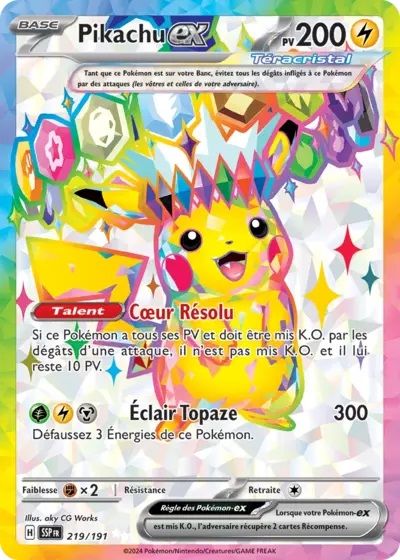 Pikachu EX 219 Ecarlate & Violet Etincelles Déferlantes