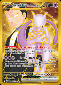 Mewtwo ex de la Team Rocket DRI 240 Écarlate et Violet Destinés Rivalitées EV10