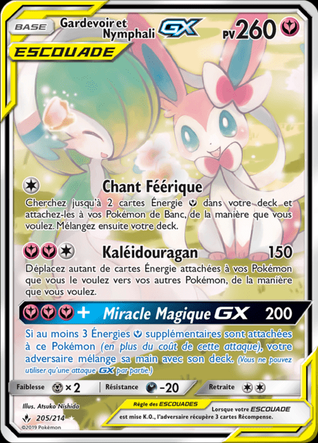 Gardevoir et Nymphali GX UNB 205 Soleil et Lune Alliance Infaillible SL10