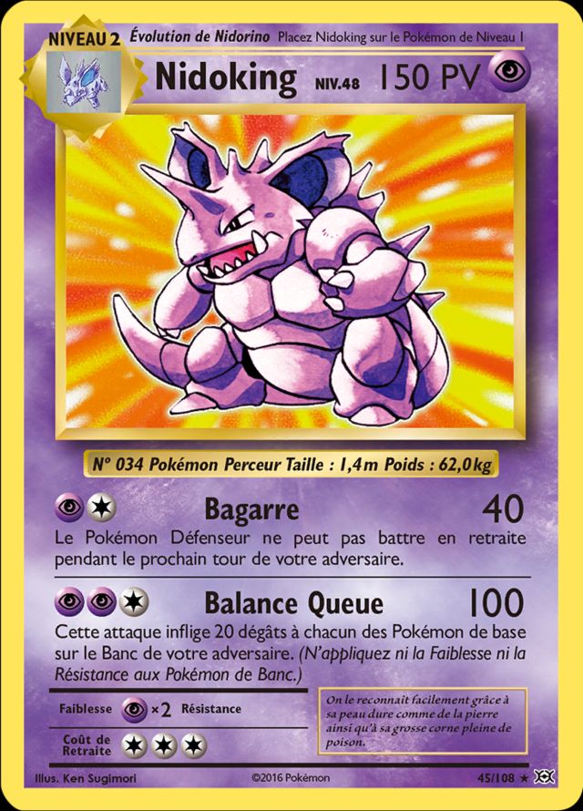 Nidoking 45  X et Y Evolution