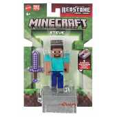 Figurine d'action Minecraft Steve & Ensemble d'accessoires, Jouet de collection à l'échelle 8 cm avec pièce de construction