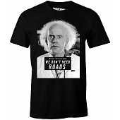 Retour Vers Le Futur T-shirt Noir S Hommes "We Don't Need Roads"