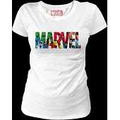 Marvel - Marvel Logo Characters White Women T-Shirt L