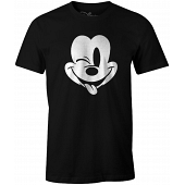 Disney - T-Shirt Noir Mickey Mouse faisant un clin d'oeil - M
