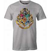 Harry Potter - T-Shirt Gris Chiné Maisons de Poudlard - M
