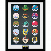 Pokémon Pokéballs - 16 X 12 Inches Ingelijste Foto