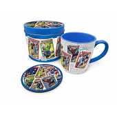 Marvel - Mug + Dessous de verre en boite en métal Cartes à colle