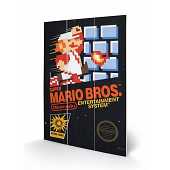 Super Mario Bros - NES Cover Impression sur Bois 20 X 29.5 cm