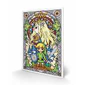 The Legend Of Zelda - Vitrail Impression sur Bois 20 X 29.5 cm