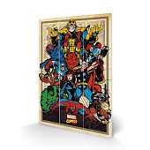 Marvel Comics Officiele Retro Avengers in Actie -  Houten Wandbord 20 X 29.5 cm