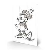 Minnie Mouse - Sketched Wood Print 20 X 29.5 cm
