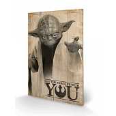Star Wars Yoda, May The Force Be With You - Wood Print