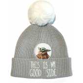 Star Wars: The Mandalorian - Bonnet à pompon Gris et Blanc "This