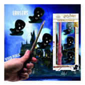 Blue Sky - Harry Potter - Schrijfgerei set met toverstok potlood, 3 gummen en elastische projectielen