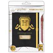 Harry Potter - Carnet et stylo-bille baguette Blason de Poudlard