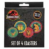 JURASSIC PARK - 4 Dessous de Verres Gravés en Métal