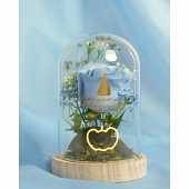 Pastel Princess Florals in a Cloche with Neon Light - Cinderella