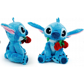 STITCH - Peluche Stitch avec Rose - 25cm