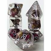 FanRoll Ensemble de Dés Polyhédraux en Résine 16mm - Rose (7 Pièces)