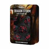 Dragon Storm Ensemble de Dés Polyhédraux en Silicone Écailles de Dragon Noir (7 dés)