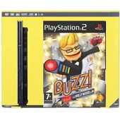 Console PS Two Black + Buzz Hollywood Quizz